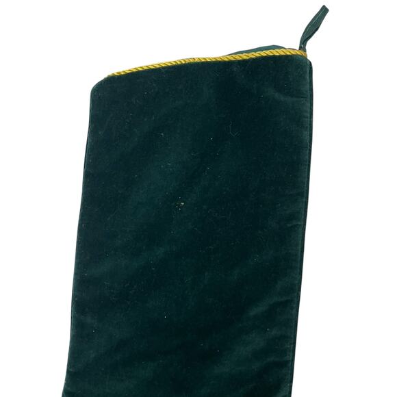 Vintage Santa Wool Needlepoint Christmas Stocking Velvet Back Holiday Decoration - Picture 5 of 6